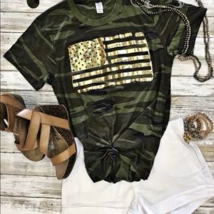 Gold Flag-Tee USA! Super soft and comfy